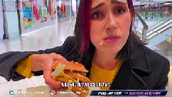Risky blowjob in fitting room for big mac