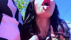 Blowjob challenge in public to a stranger the guy thought it was prank