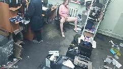 Slutty blonde public masturbates next to stranger