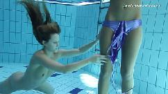 Silvie and zhanetta are naked in the pool