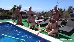 Playing the fuck game by the pool